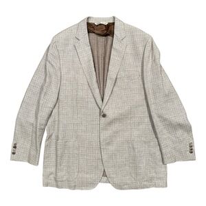 Maurizio Baldassari Brera Wool Linen Brown Tan Unstructured Blazer Mens 48